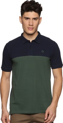 ADRO Colorblock Men Polo Neck Dark Green T-Shirt