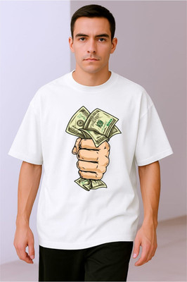 BLOSSOMTRADER Printed Men Round Neck White T-Shirt