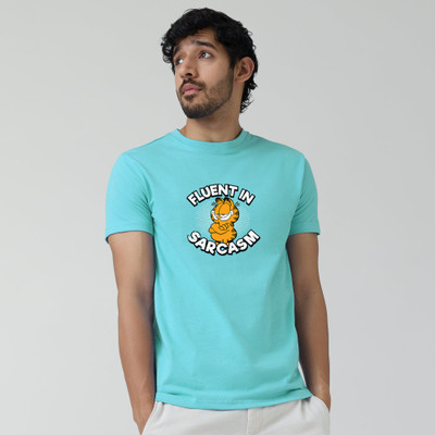 JP Creation Printed Men Round Neck Light Blue T-Shirt