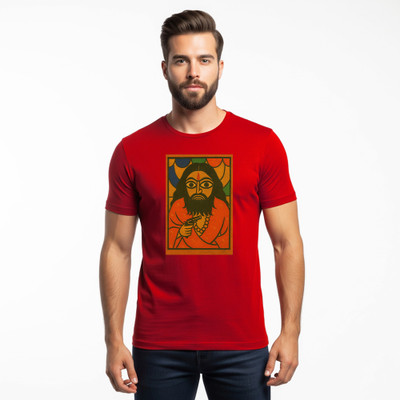 montae Graphic Print Men Round Neck Red T-Shirt