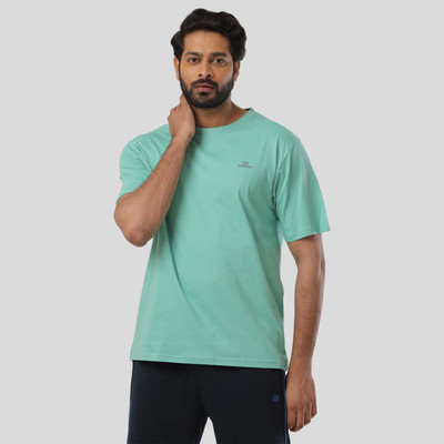 Ariser Solid Men Round Neck Light Green T-Shirt