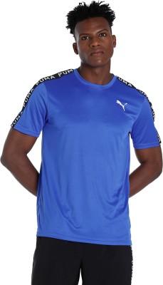 PUMA Solid Men Crew Neck Blue T-Shirt