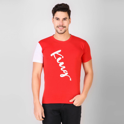 ELABOT Graphic Print Men Round Neck Red, White T-Shirt
