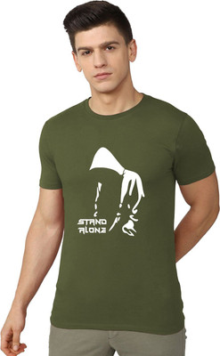 OrrganicChics Graphic Print Men Round Neck Green T-Shirt