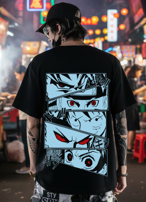 Uniplanet Store Printed Men Round Neck Black T-Shirt