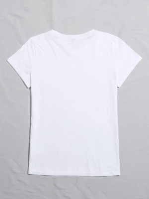 Young trendz Solid Women Round Neck White T-Shirt