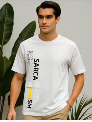 Autna Printed Men Round Neck White T-Shirt
