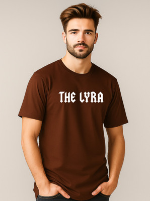 TheLyra Typography Men Round Neck Brown T-Shirt