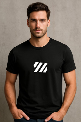 BERLINE Printed Men Round Neck Black T-Shirt