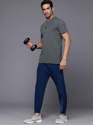 ADIDAS Solid Men Crew Neck Grey T-Shirt
