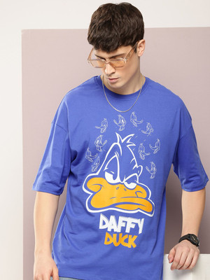 Kook N Keech Looney Tunes Graphic Print Men Round Neck Blue T-Shirt