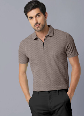 BEELEE TYPS Checkered Men Polo Neck Grey T-Shirt