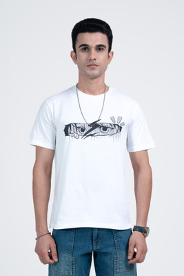 LOOM FASHION Graphic Print Men Round Neck White T-Shirt