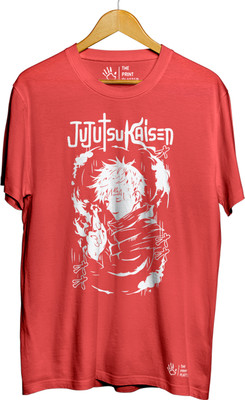 THE PRINT PLATTER Graphic Print Men Round Neck Red T-Shirt