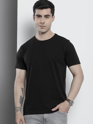 RULEDBYSUN Solid Men Round Neck Black T-Shirt
