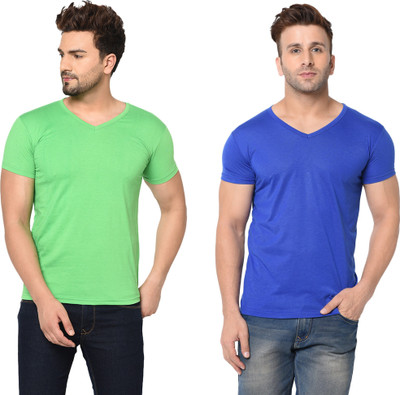 Tresna Fab Solid Men V Neck Multicolor T-Shirt