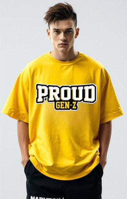 Goodsignn Typography Men Round Neck Yellow T-Shirt