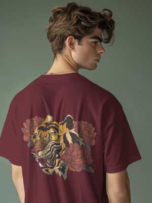 PS ENTERPRISES Graphic Print Men Round Neck Maroon T-Shirt