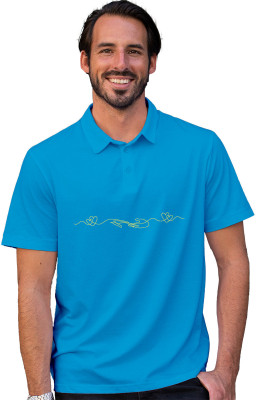 Fighterhero Printed Men Polo Neck Blue T-Shirt