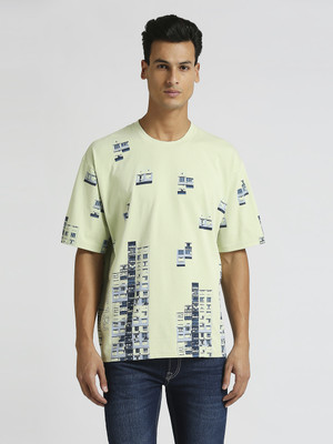Pepe Jeans Printed Men Round Neck Green T-Shirt