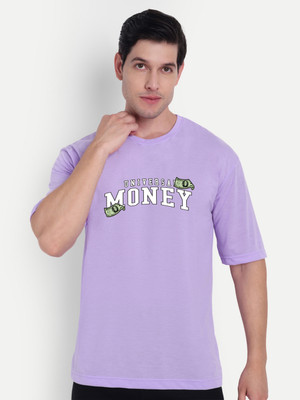 Benny Brooks Graphic Print Men Round Neck Purple T-Shirt