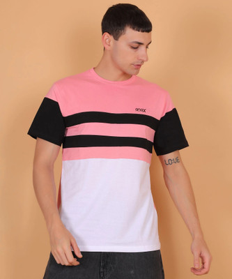 DRIPTHREAD Striped Men Round Neck Multicolor T-Shirt