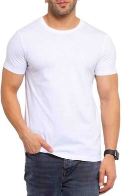 TUKAT Solid Men Round Neck White T-Shirt