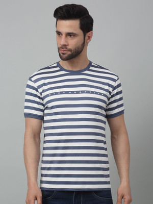 CANTABIL Striped Men Round Neck Grey T-Shirt