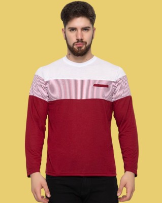 Autna Printed Men Round Neck Maroon T-Shirt