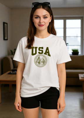 Elvia Graphic Print Women Round Neck White T-Shirt