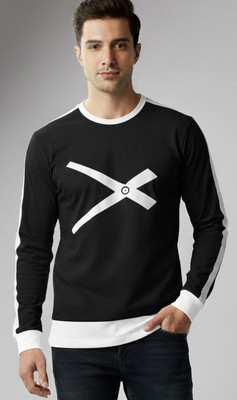 Autna Printed Men Round Neck Black T-Shirt