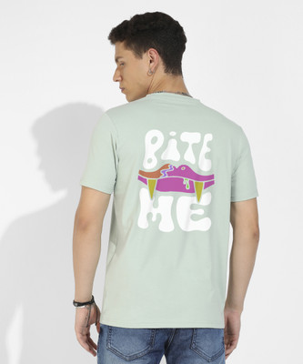 CAMPUS SUTRA Printed Men Round Neck Green T-Shirt