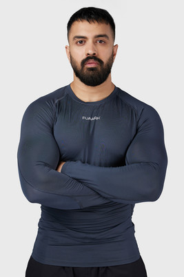 FuaarK Solid Men Round Neck Grey T-Shirt