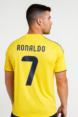 teky Printed Men Round Neck Yellow T-Shirt