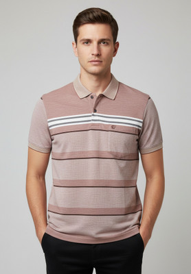 FA21 CLOTHING Striped Men Polo Neck Multicolor T-Shirt