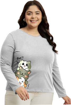 Elite soul Printed Women Round Neck White T-Shirt