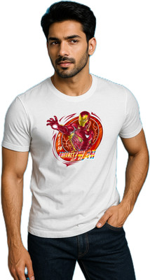purycot Printed Men Round Neck White T-Shirt