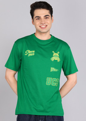 United Colors of Benetton Printed Men Round Neck Green T-Shirt