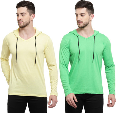 Tresna Trending Solid Men Hooded Neck Multicolor T-Shirt