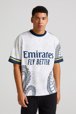 YUTU Printed Men Round Neck White T-Shirt
