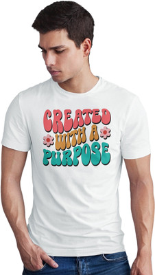 Seek Buy Love Printed Men Round Neck White T-Shirt