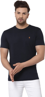 RED TAPE Solid Men Round Neck Dark Blue T-Shirt