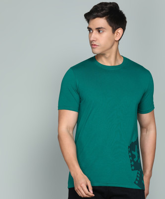 WROGN Printed Men Crew Neck Green T-Shirt