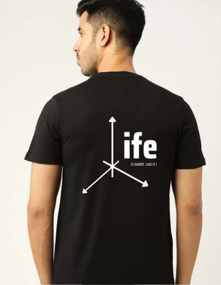 FABSTIEVE Printed Men Round Neck Black T-Shirt