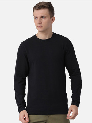 OrrganicChics Solid Men Round Neck Black T-Shirt