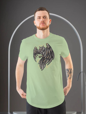 Moda Rapido Printed Men Round Neck Green T-Shirt