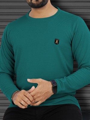 VeBNoR Solid Men Round Neck Dark Green T-Shirt