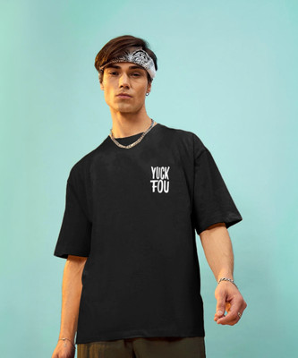 Hikaru Printed Men Round Neck Black T-Shirt