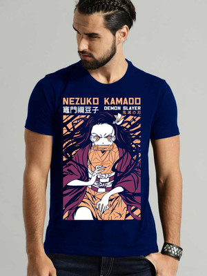 VIKCLIQUE Printed Men Round Neck Blue T-Shirt