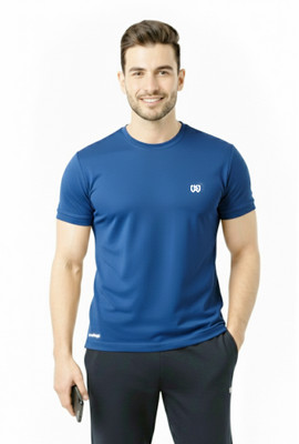KWINGS Printed Men Round Neck Dark Blue T-Shirt